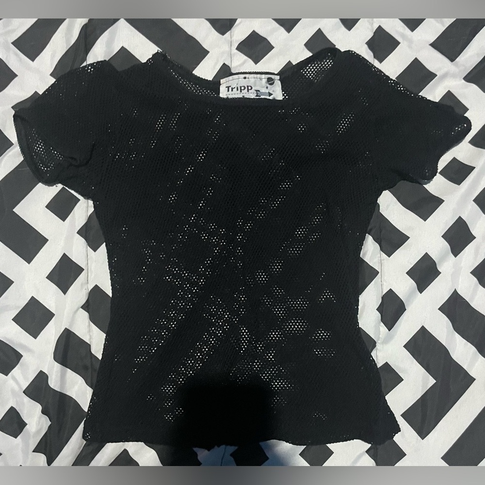 TRIPP NYC BLACK FISHNET TOP